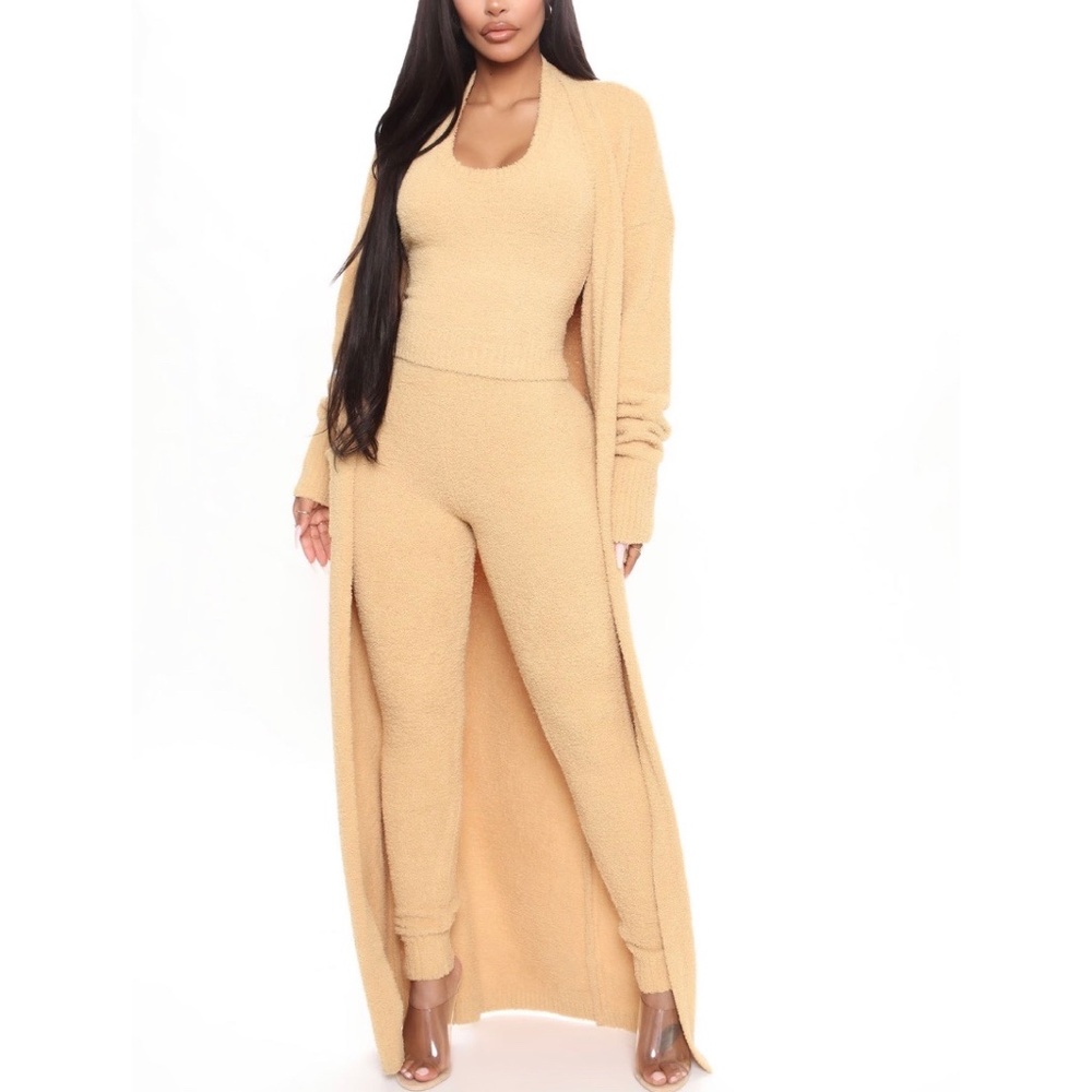 Keep Me Cozy Fuzzy 3 Piece Legging Set - Mustard